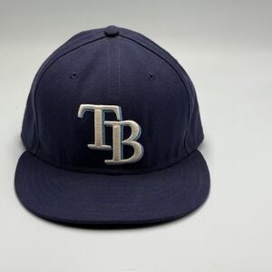 Tampa Bay Rays New Era Fitted Hat Sz 7 5/8‎ On Field MLB 59FIFTY 5950 Blue